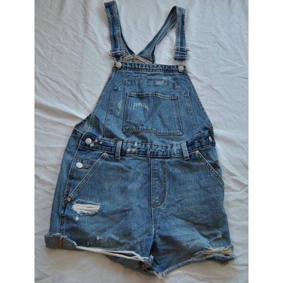 Wild Fable Overalls Shorts Blue Jean Small - Picture 1 of 10